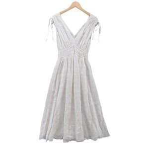 Madewell Cream Midi Dress with V-Neck
